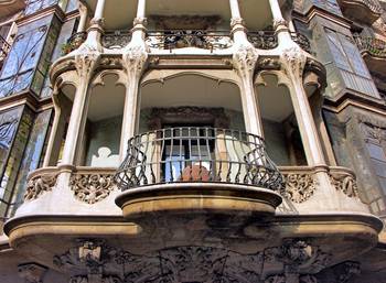 Art Nouveau style of cottage facade