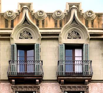 Cladding with patterns on house facade