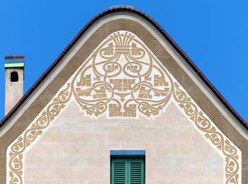 Details of brown facade