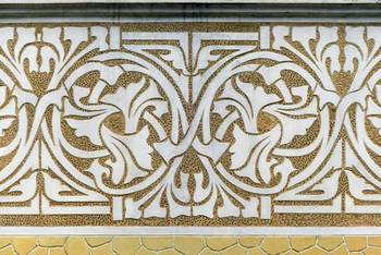 Openwork Art Nouveau Facade Ornament with Contrasting Relief