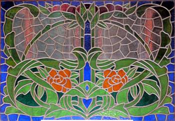 Stained glass on facde