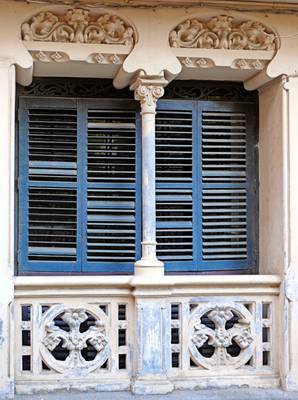 House facade with shutters