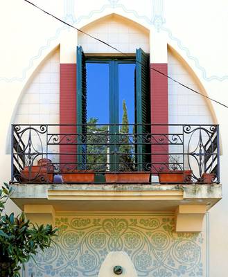 Country house photo with shutters