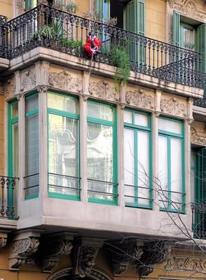 Details of beige facade