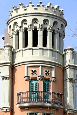 Details of motley facade
