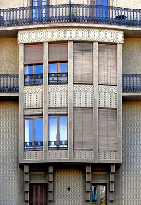 Art deco style of cottage facade