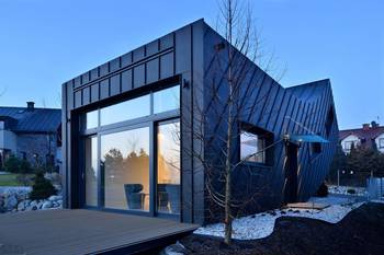 Cladding with windows on house