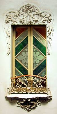 Option of stained glass on country house