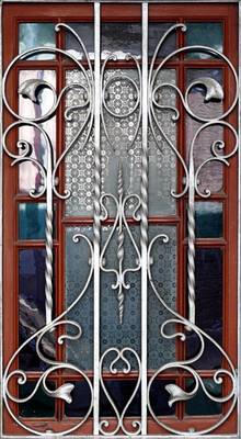 Stained glass on country house
