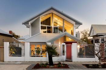 Glass on house facade