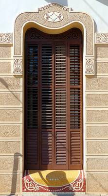 Option of shutters on house facade