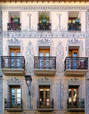 Art Nouveau style of cottage facade