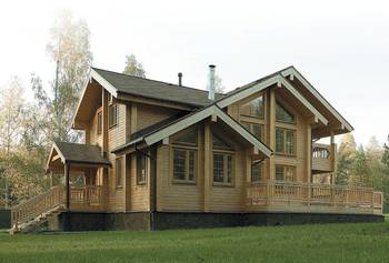 House facade with gables