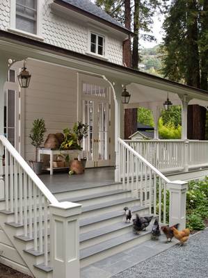 House facade with entrances