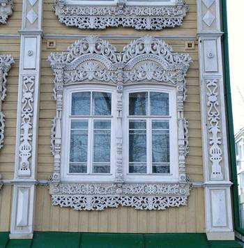 Russian Mansion style of cottage facade