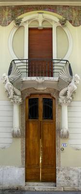 Facade decoration with entrances