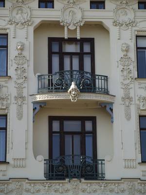Facade decoration with balcony