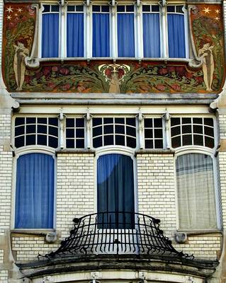 Balcony on country house