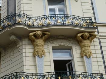 Facade decoration with balcony