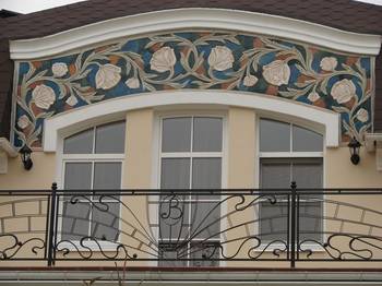 Ceramics on house facade