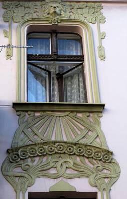 Details of house in art deco style