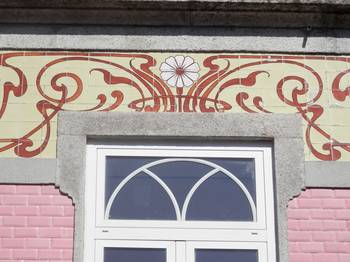 Ceramics on house facade