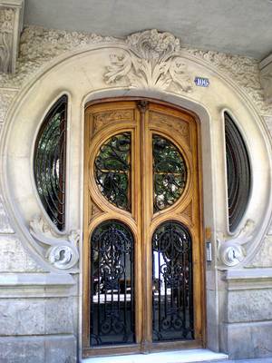 Example of facade design with doors