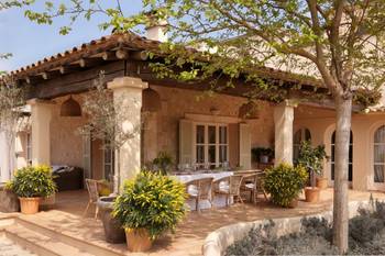 Mediterranean style of cottage facade