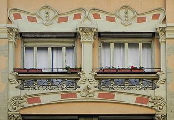 Balcony on country house