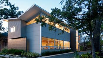 Modern Residential House with Combined Metal and Wood Facade