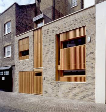 Example of wood planks facade