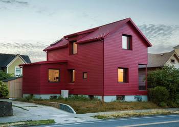 House with red parts