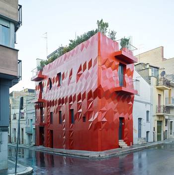 Photo of red facade