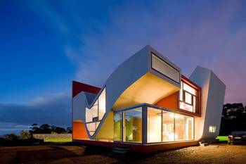 Glass on house facade