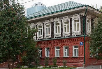 Facade decoration in  Russian Revival style