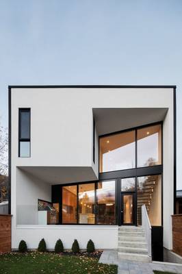 Minimalist Facade with Contrasting Geometry