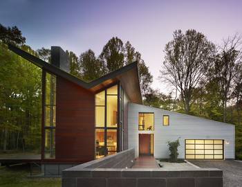 Trim of wood planks country house