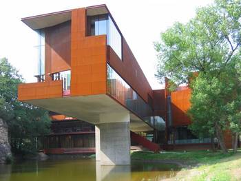 House with orange parts