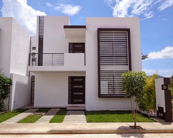 Minimalist White Facade with Contrasting Accents