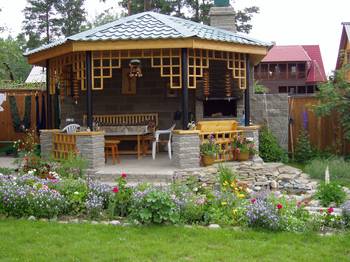 Country house photo with gazebos