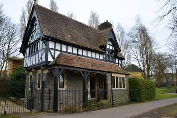 Timbered style of cottage facade