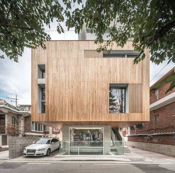 Trim of glass house facade