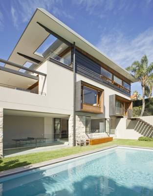 Cladding with windows on house