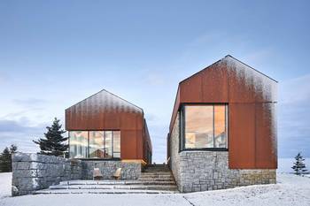 Cladding of metal country house