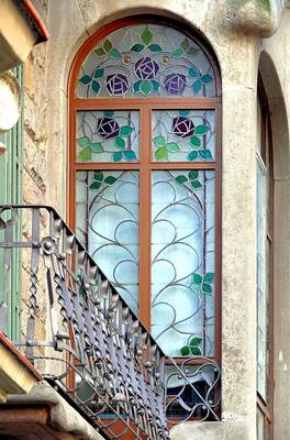 Example of stained glass on country house