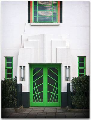 Art deco style of cottage facade