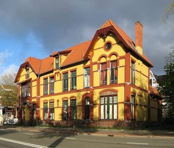 Photo of yellow facade