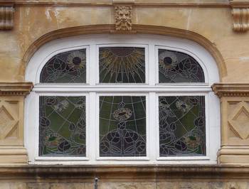 Example of stained glass on country house