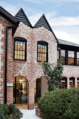 Trim of brick country house