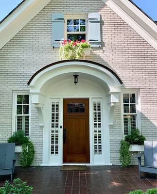 Trim of brick country house